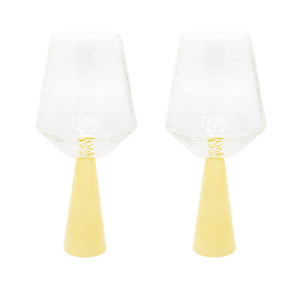 Wine Glass Claude, clear / topaz opaque, set of 2