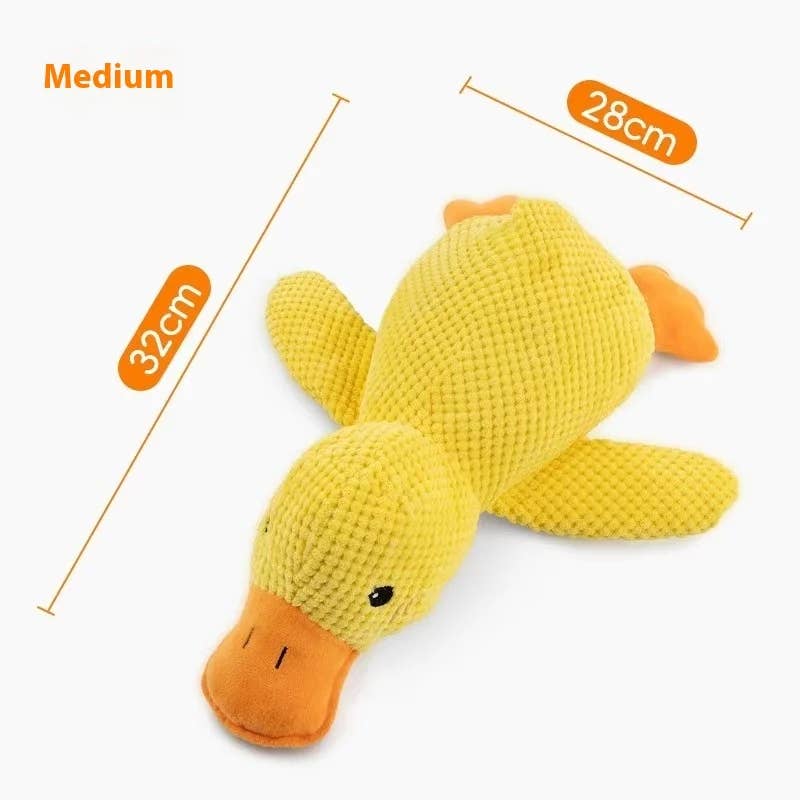 Stuffed Duck Pet Chew Squeaky Toy: Small