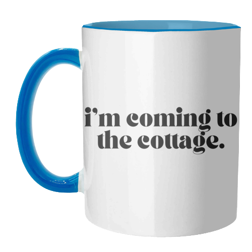 Mugs 'The Cottage' by Pink and Pip: Mug Colour Inner & Handle 11oz - Blue