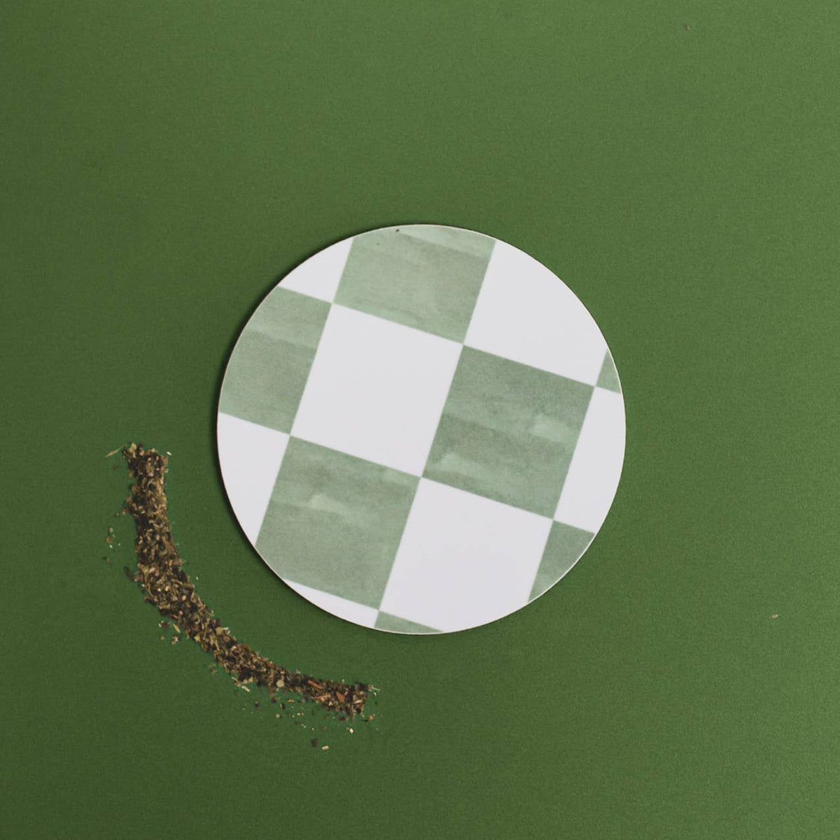Matcha (Checkerboard) Round Coaster
