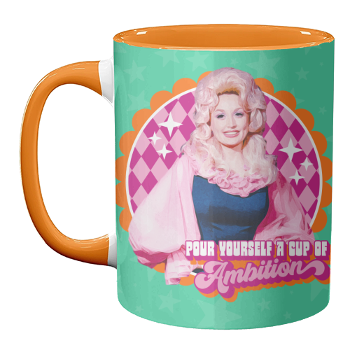 Mugs 'Dolly Pour Yourself a Cup of Ambit: Mug Colour Inner & Handle 11oz - Orange