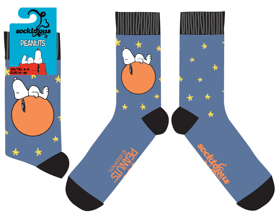 Snoopy Dog Tired Socks - Peanuts: BLUE / L (UK 9-12 / EU 43-46 / US 10-13)