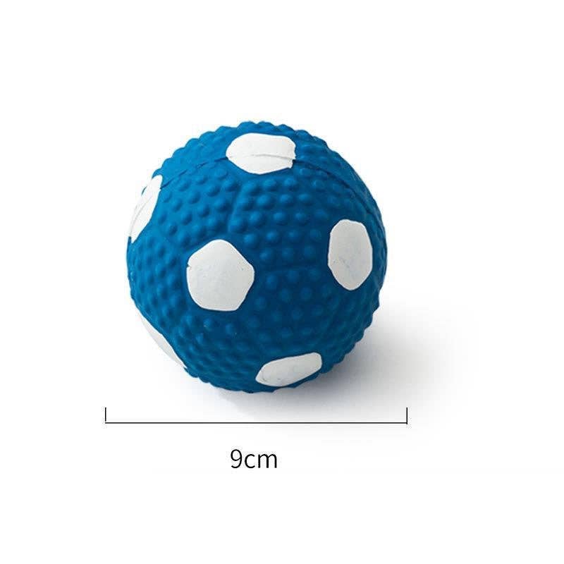 Textured Latex Squeaky Dog Ball: 9cm Football