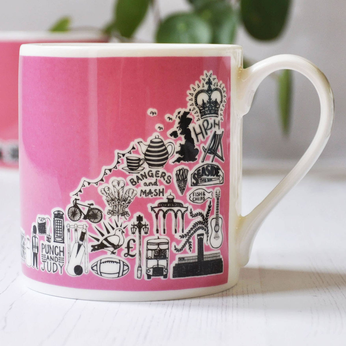 British Pink Illustrated Mug: Default Title