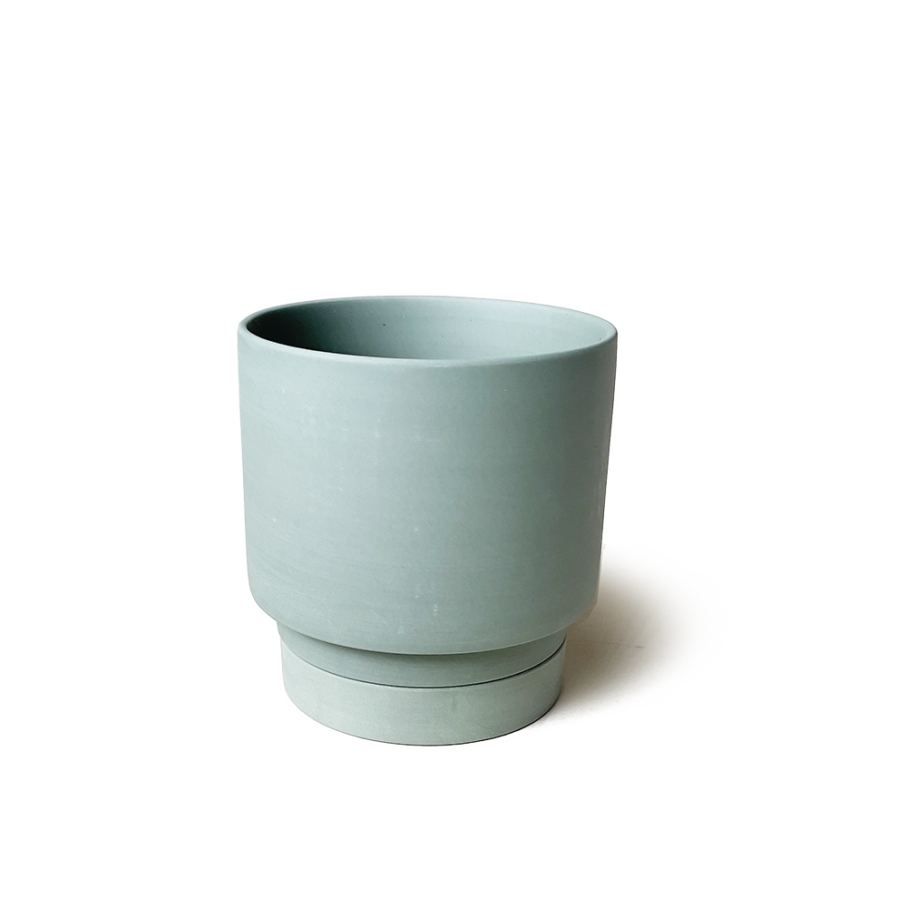 Casey Indoor Ceramic Planter Self Watering Pot: Olive