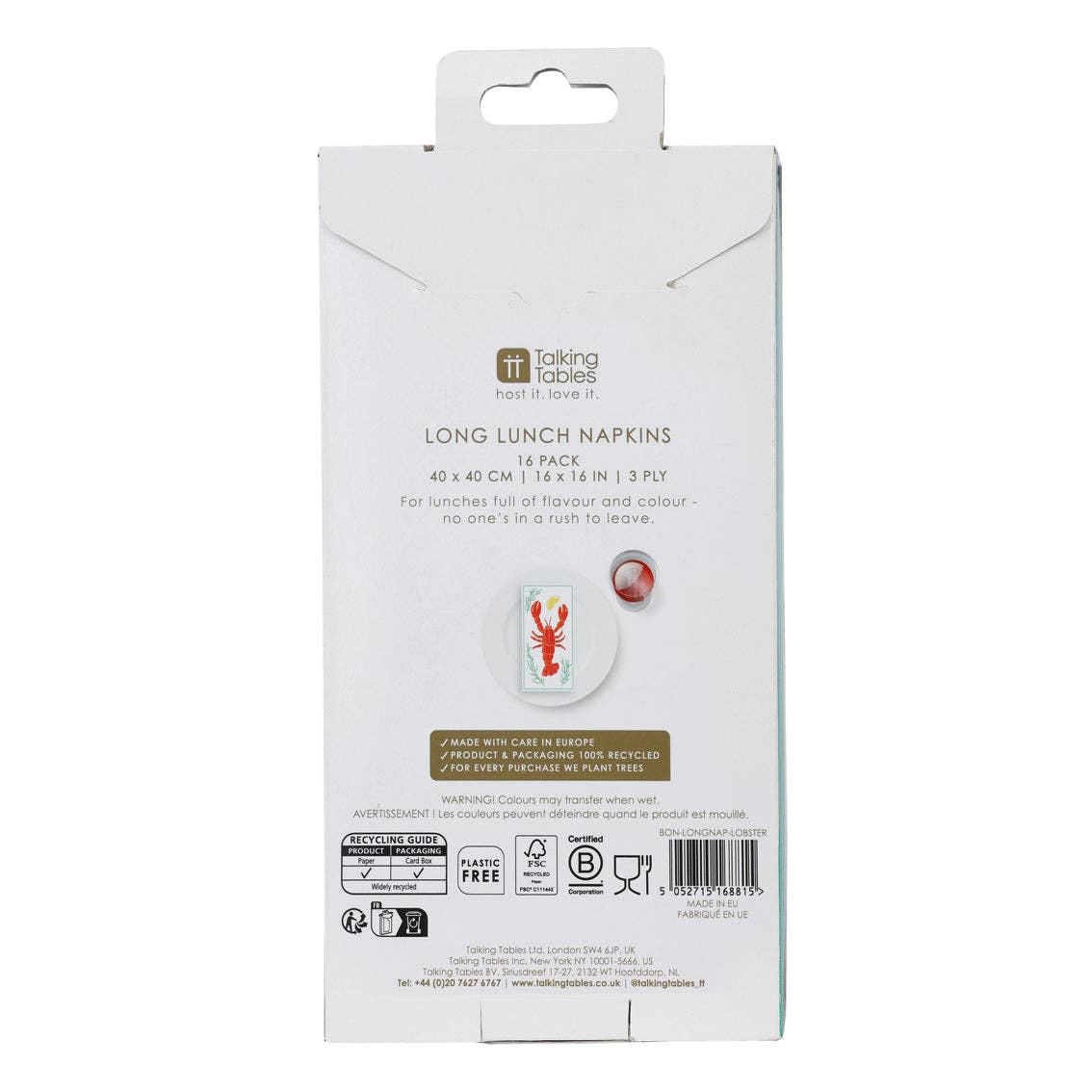 Lobster Long Lunch Paper Napkins - 16 Pack | Everyday |