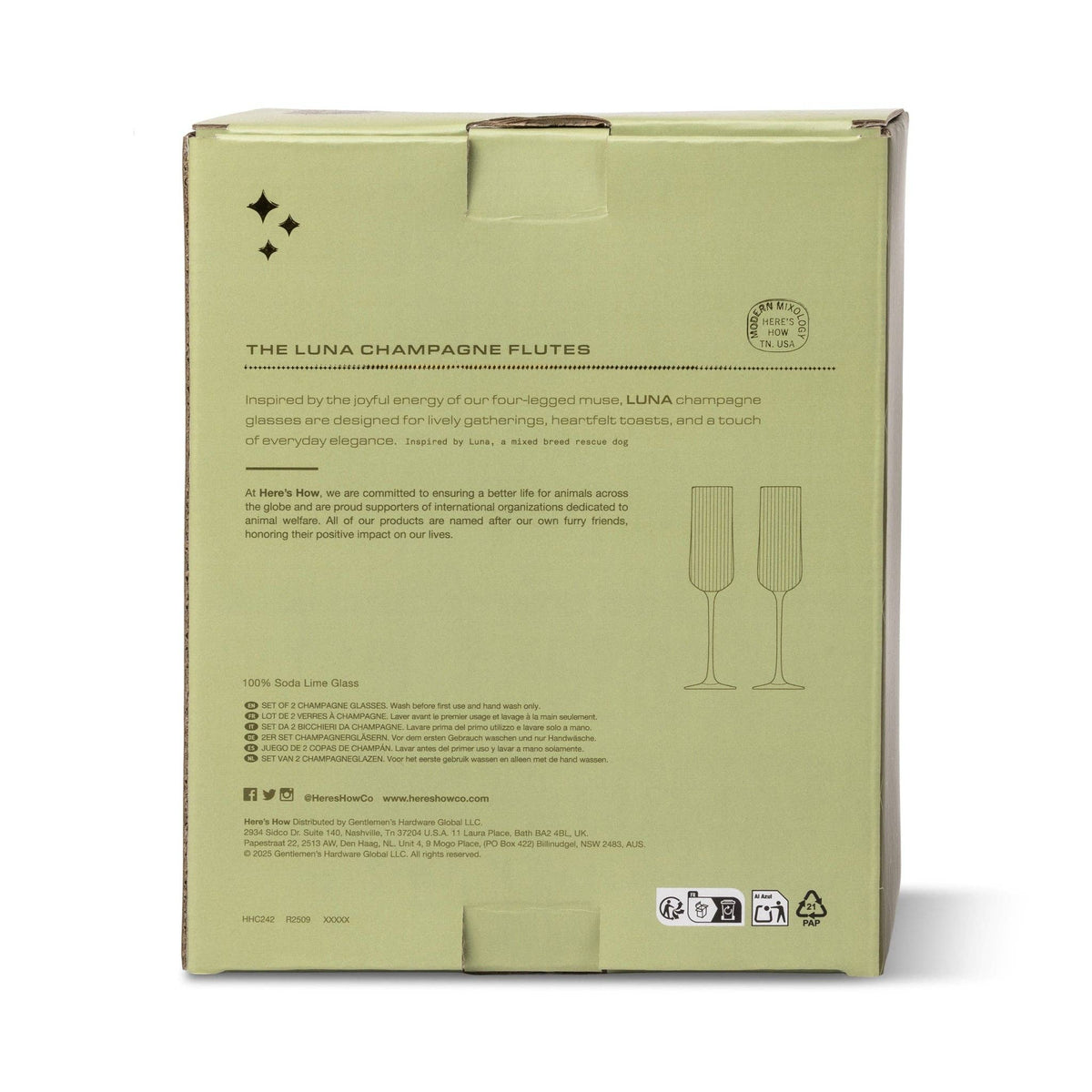 Here's How The Luna Champagne Flutes - Set of 2 - Olive