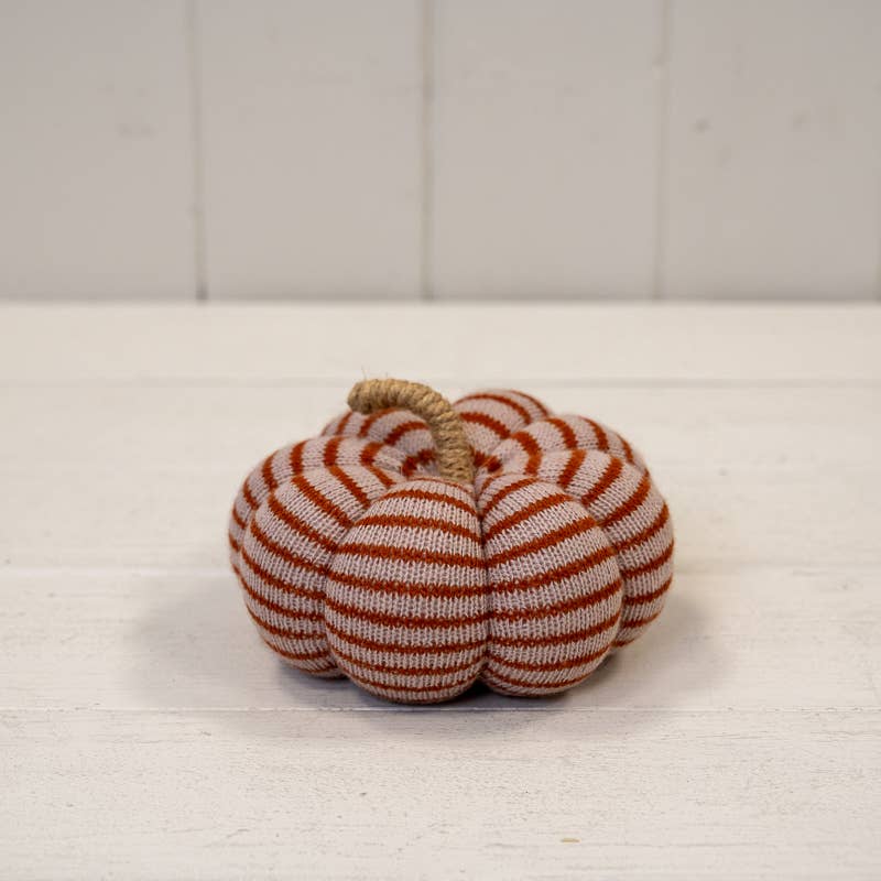 Red Striped Knitted Pumpkin