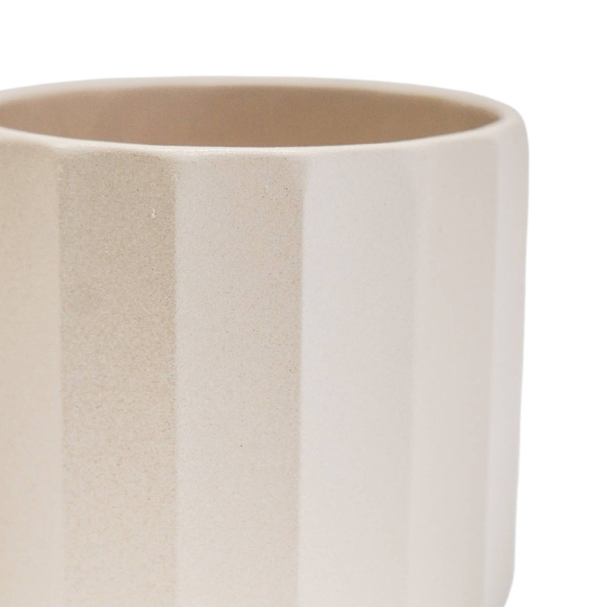 Positano Geo Planter: Ivory/ Off-white / 11 cm