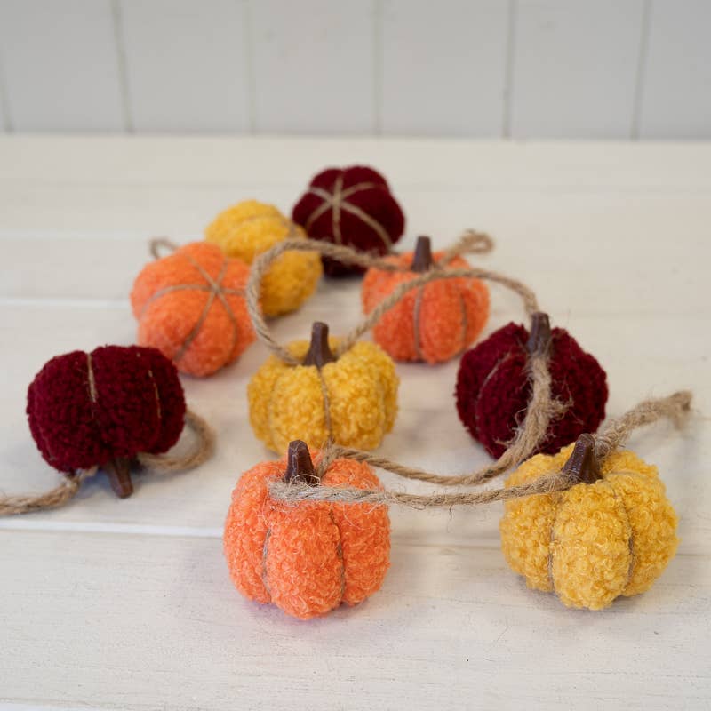Boucle Pumpkin Garland Yellow Orange And Brown