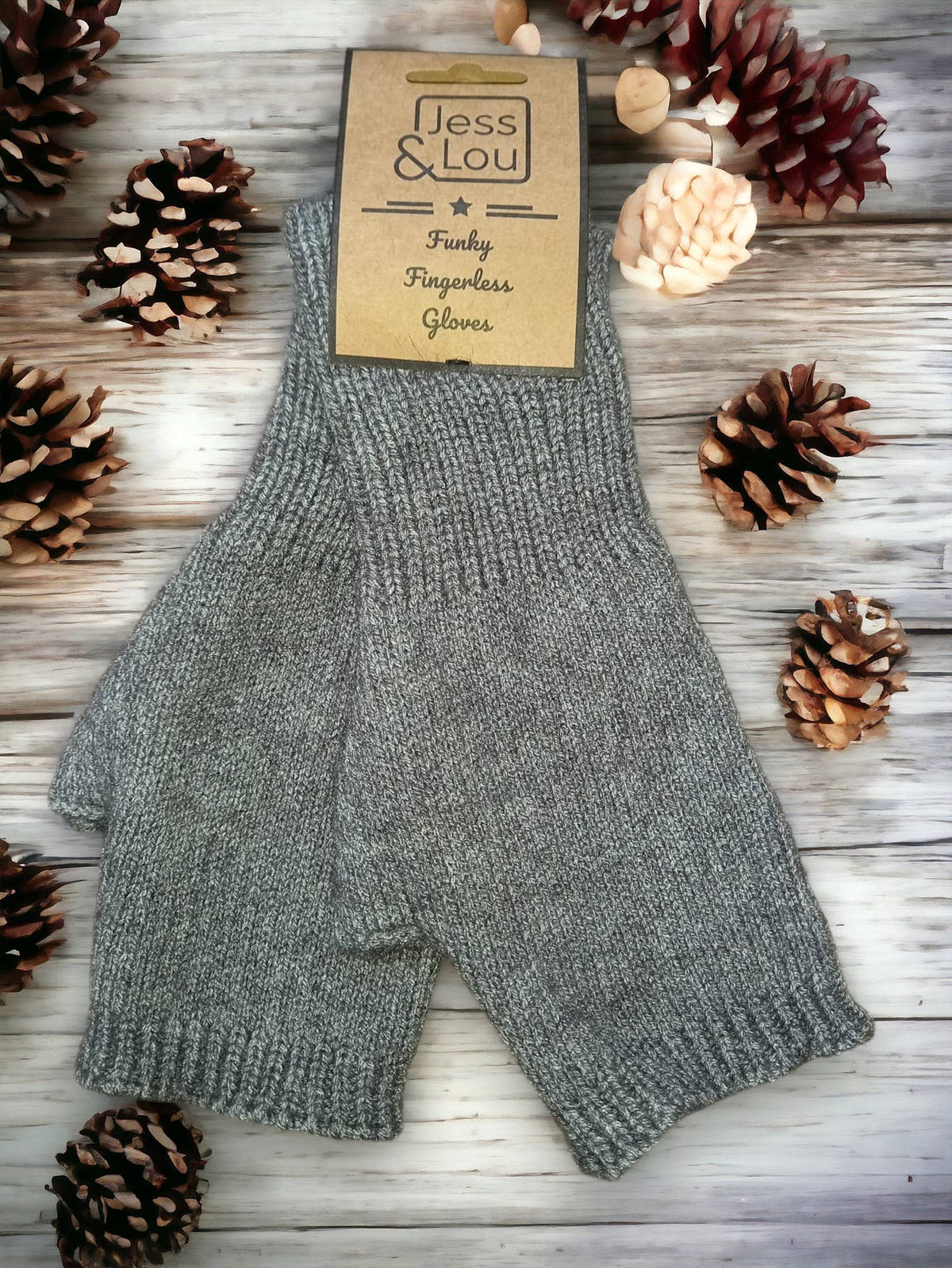 Warm & Classic: Plain Knit Fingerless Gloves: Black