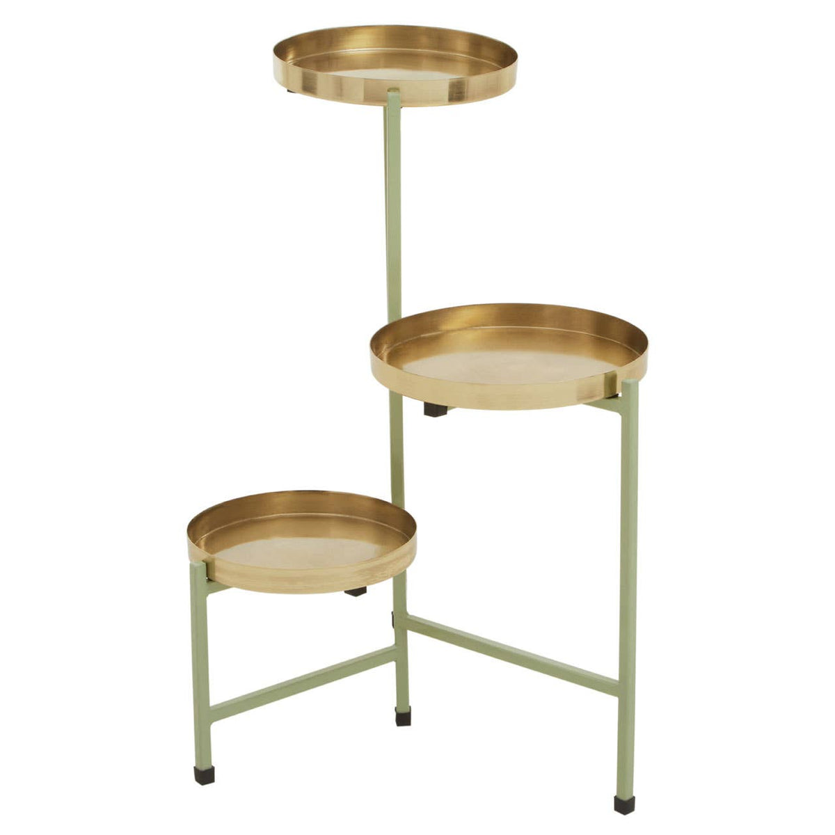 Sabria Green and Gold Three Teir Plant Stand