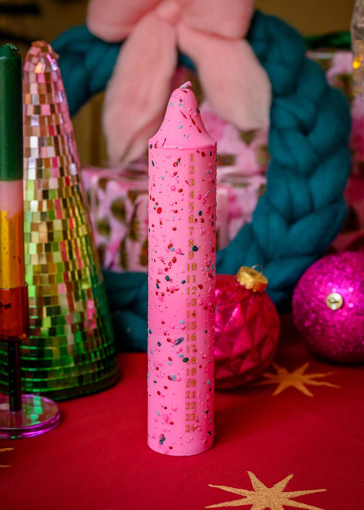Advent Candles, Scented Christmas Candles, Advent : Green Confetti- Abernethy Forest