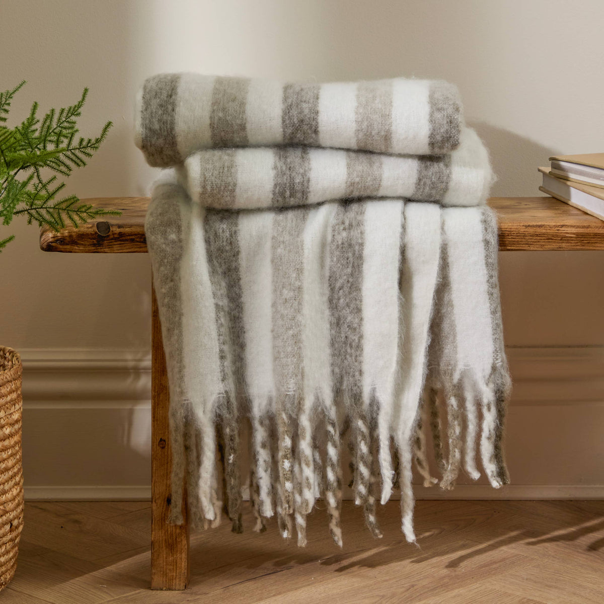 Wylder Beechwood Woven Stripe Throw Heath: Heath / 140x180