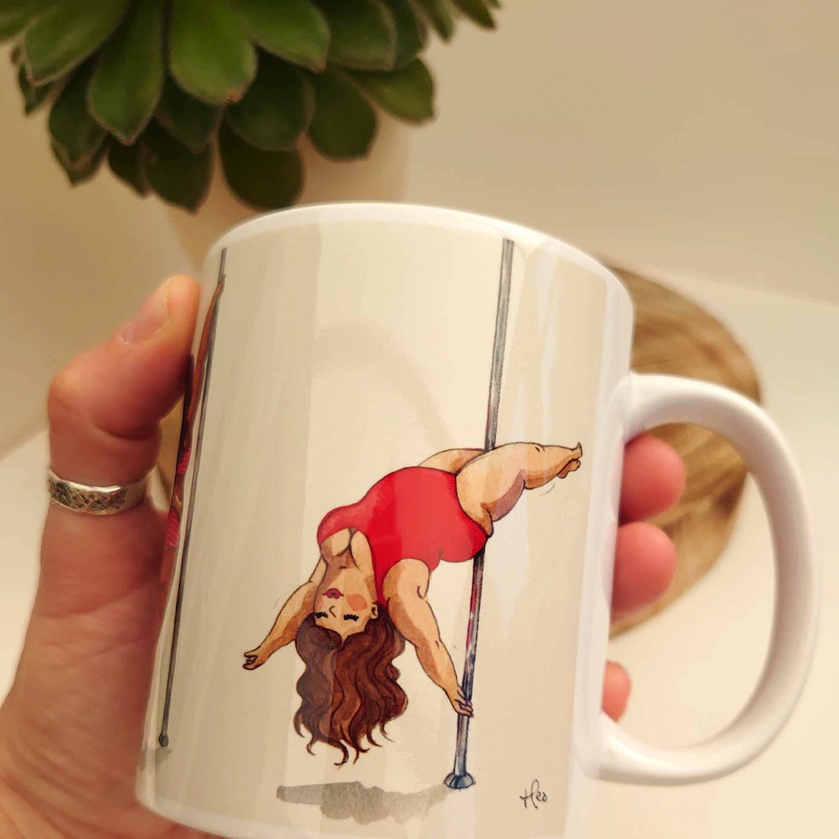 Pole dancer coffee mug, dancing ladies mug