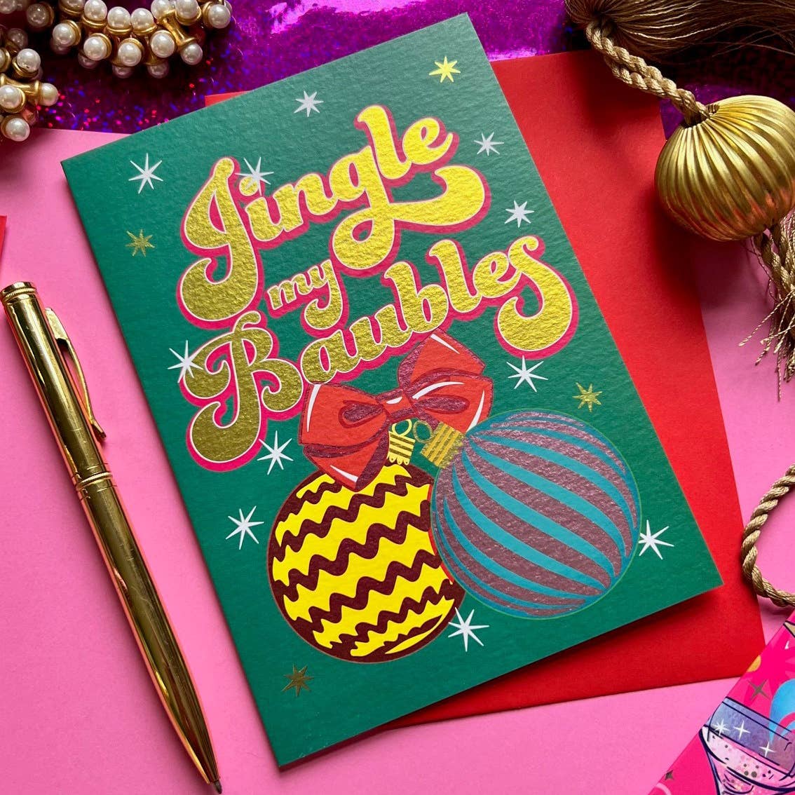 Jingle My Baubles Christmas Card