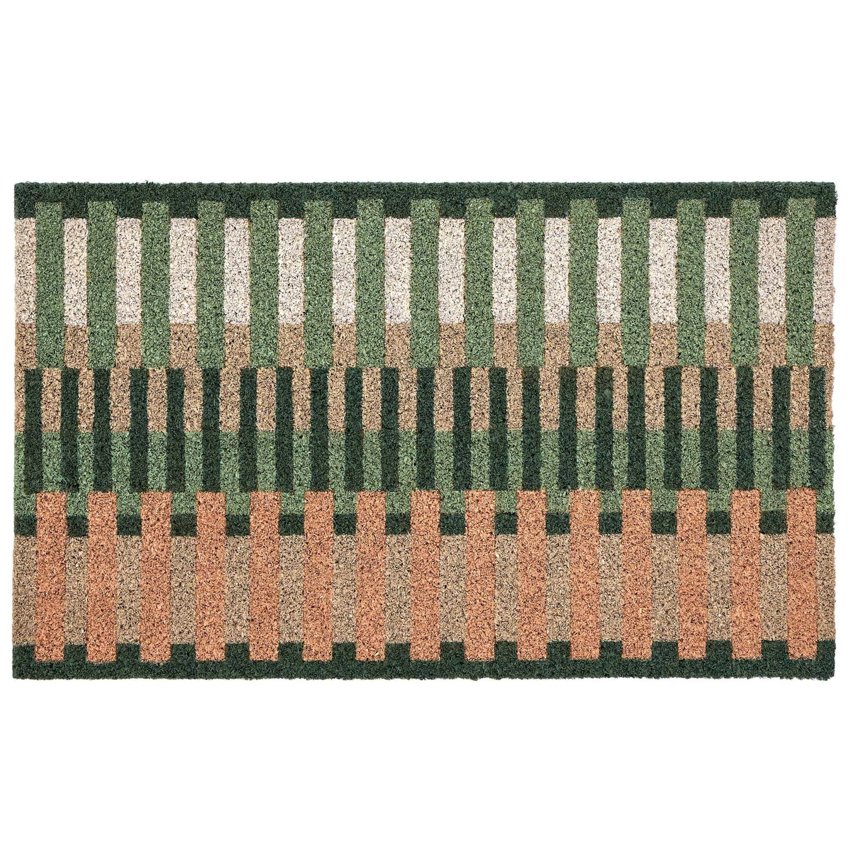 My Mat Printed Coir Pastel Broken Stripe Doormat: 45x75