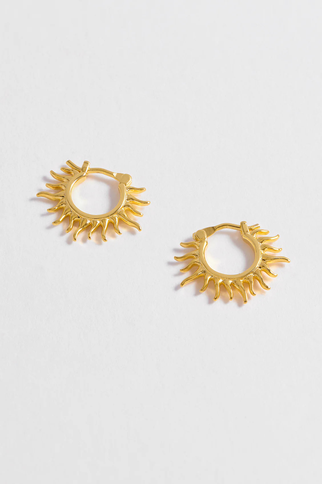 Sun Huggie Gold Plated Hoop Earrings