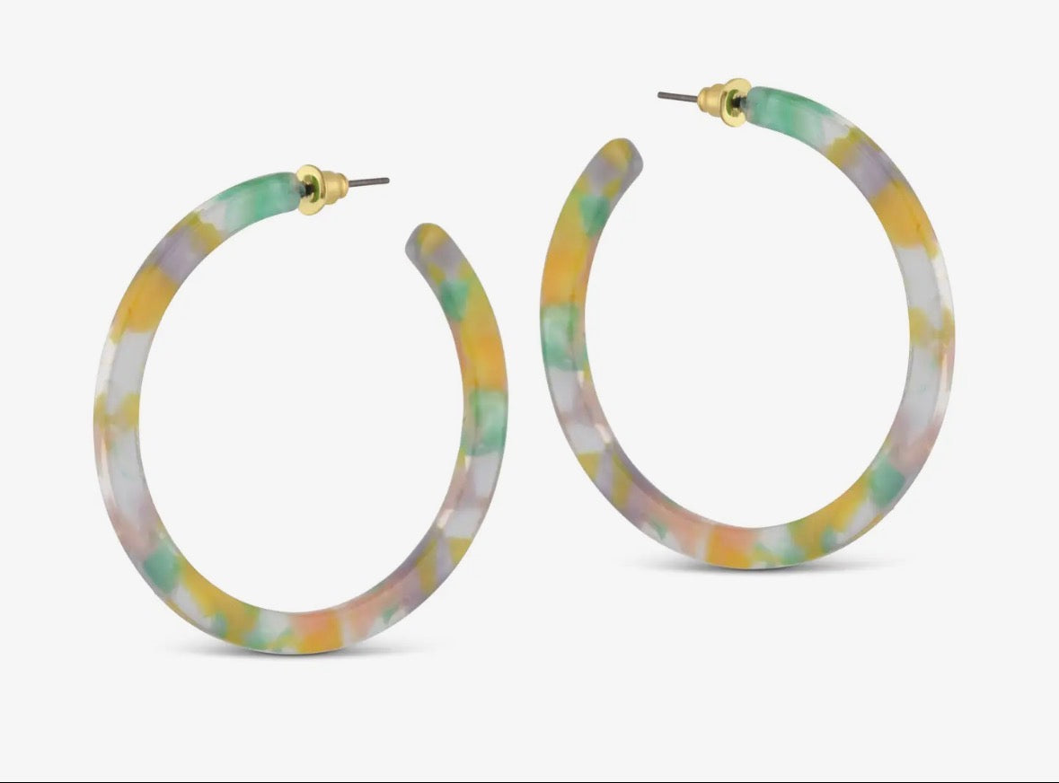 Sophia Lilac Pink Resin Hoop Earring 2316