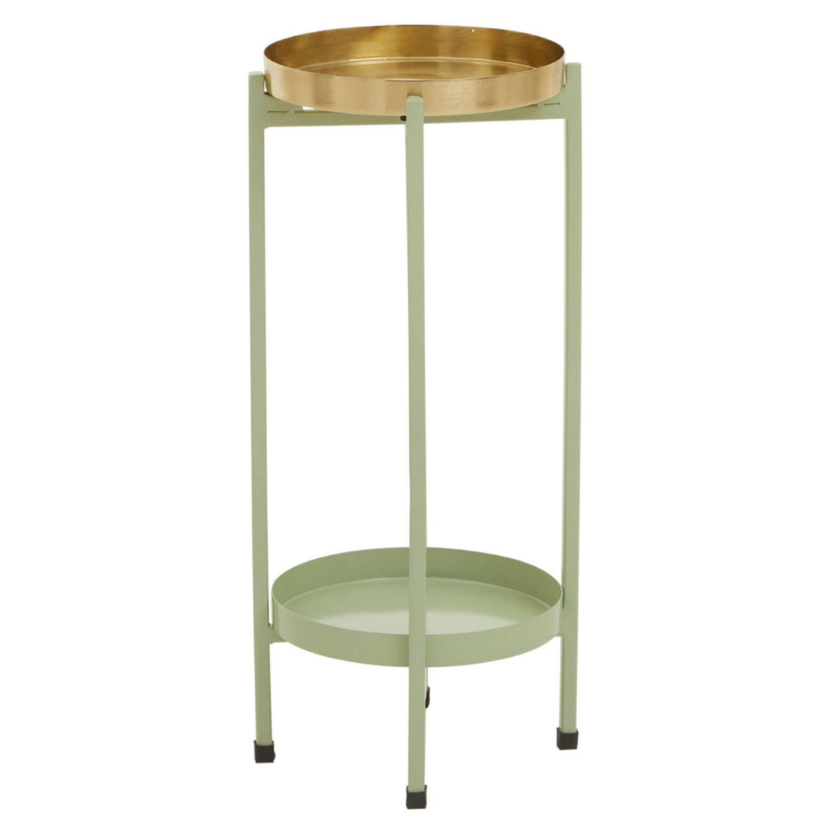 Sabria Green and Gold Tiw Tier Plant Stand