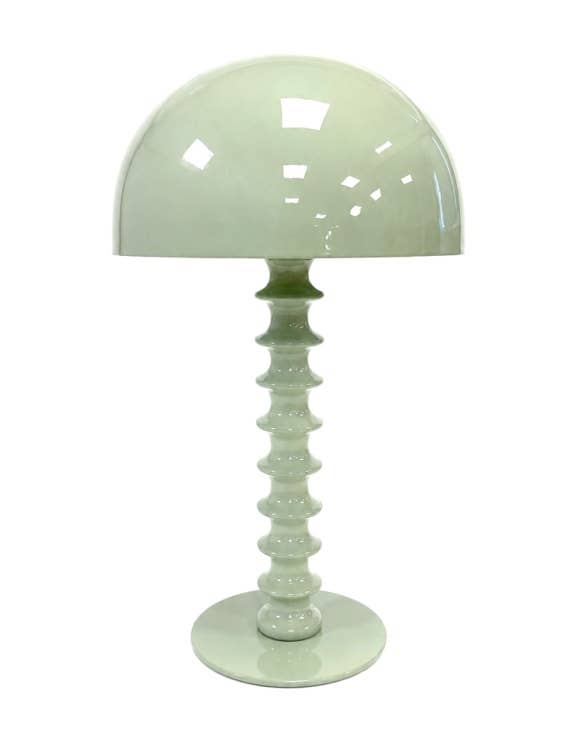 Sage Green Large Ribbed Table Lamp
