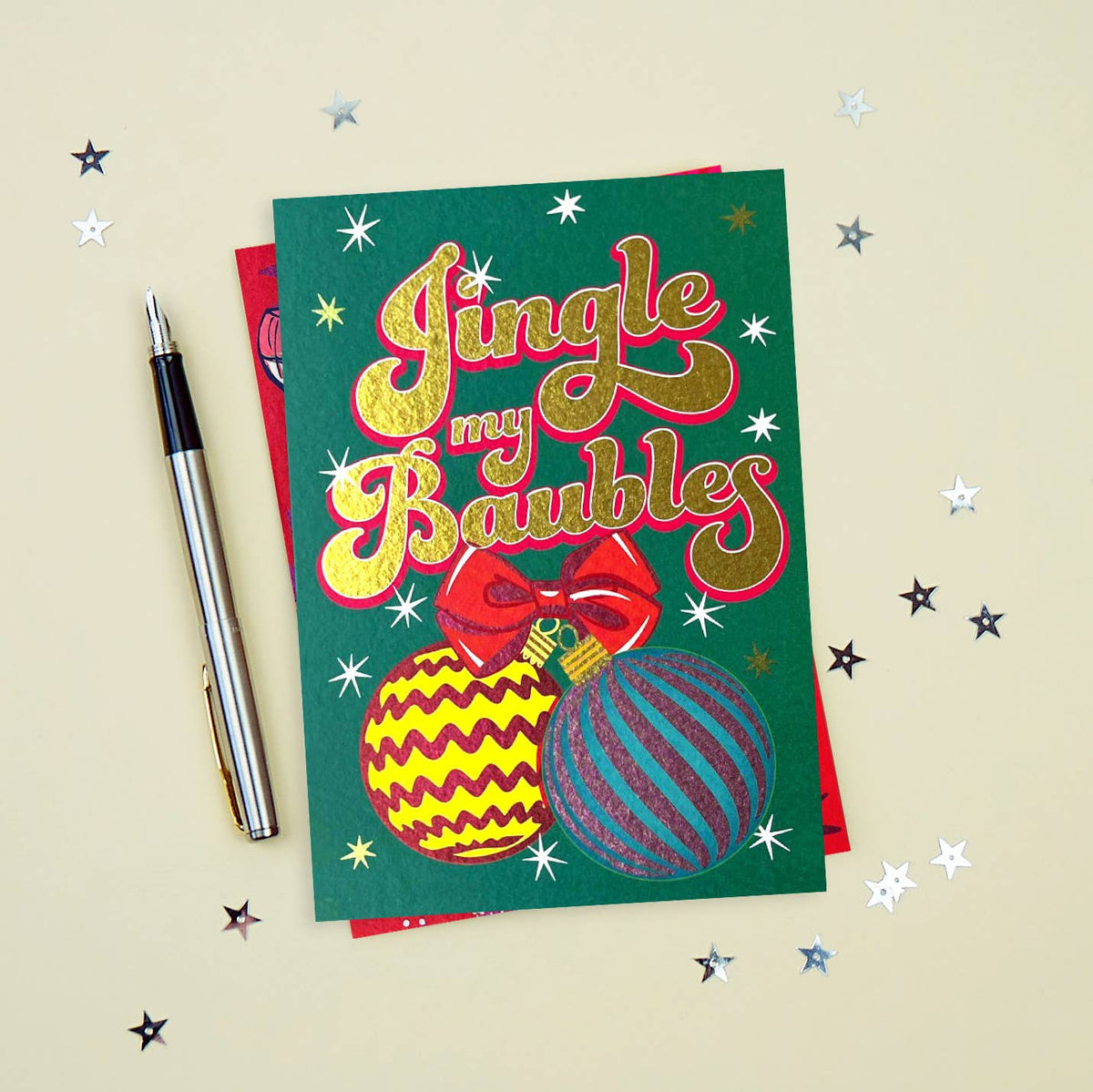 Jingle My Baubles Christmas Card