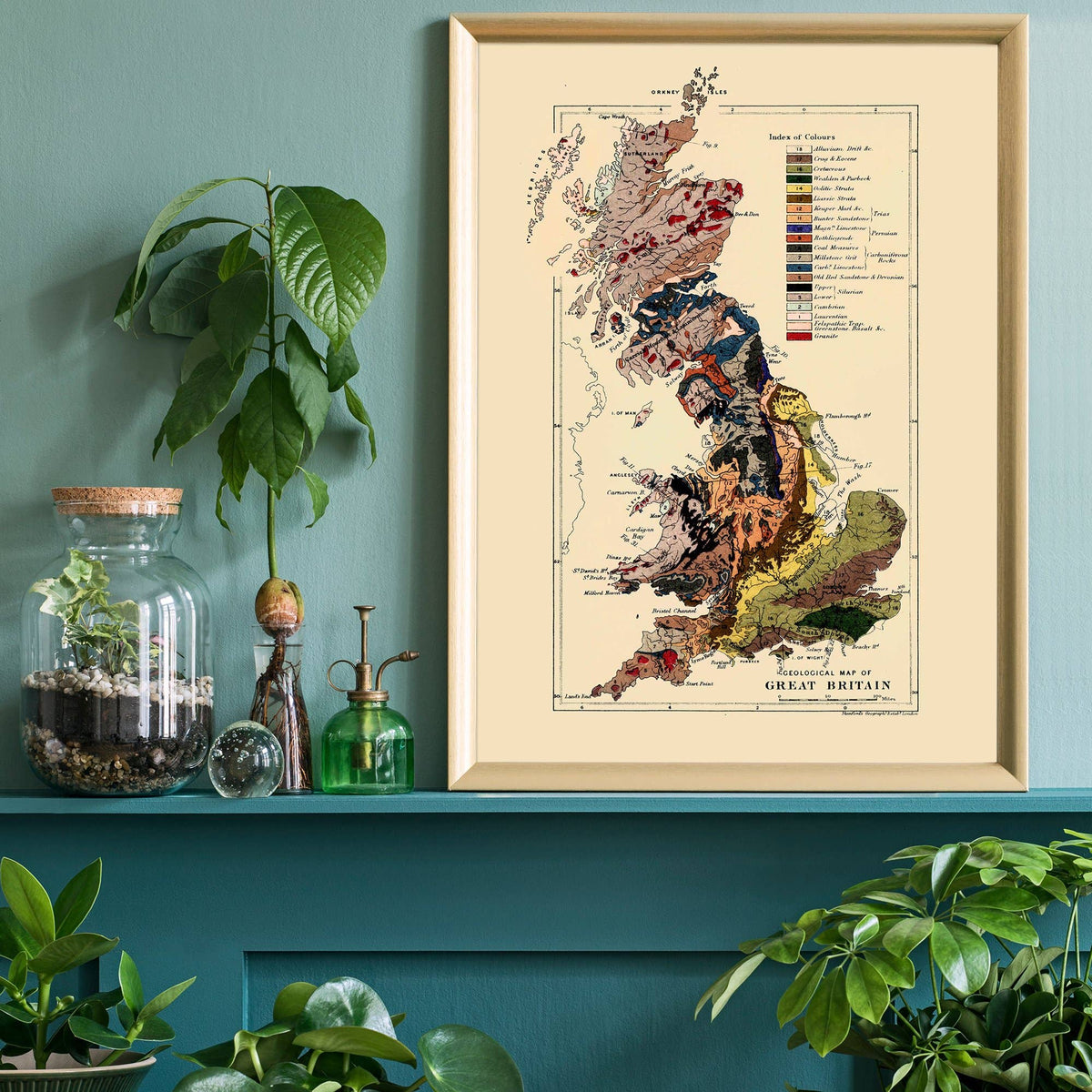 Great Britain Vintage Antique Map Print: Matte / 11 ¾ x 15 ¾ in | 30x40 cm