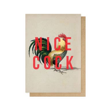 Nice Cock Greetings Card: Cello-Free