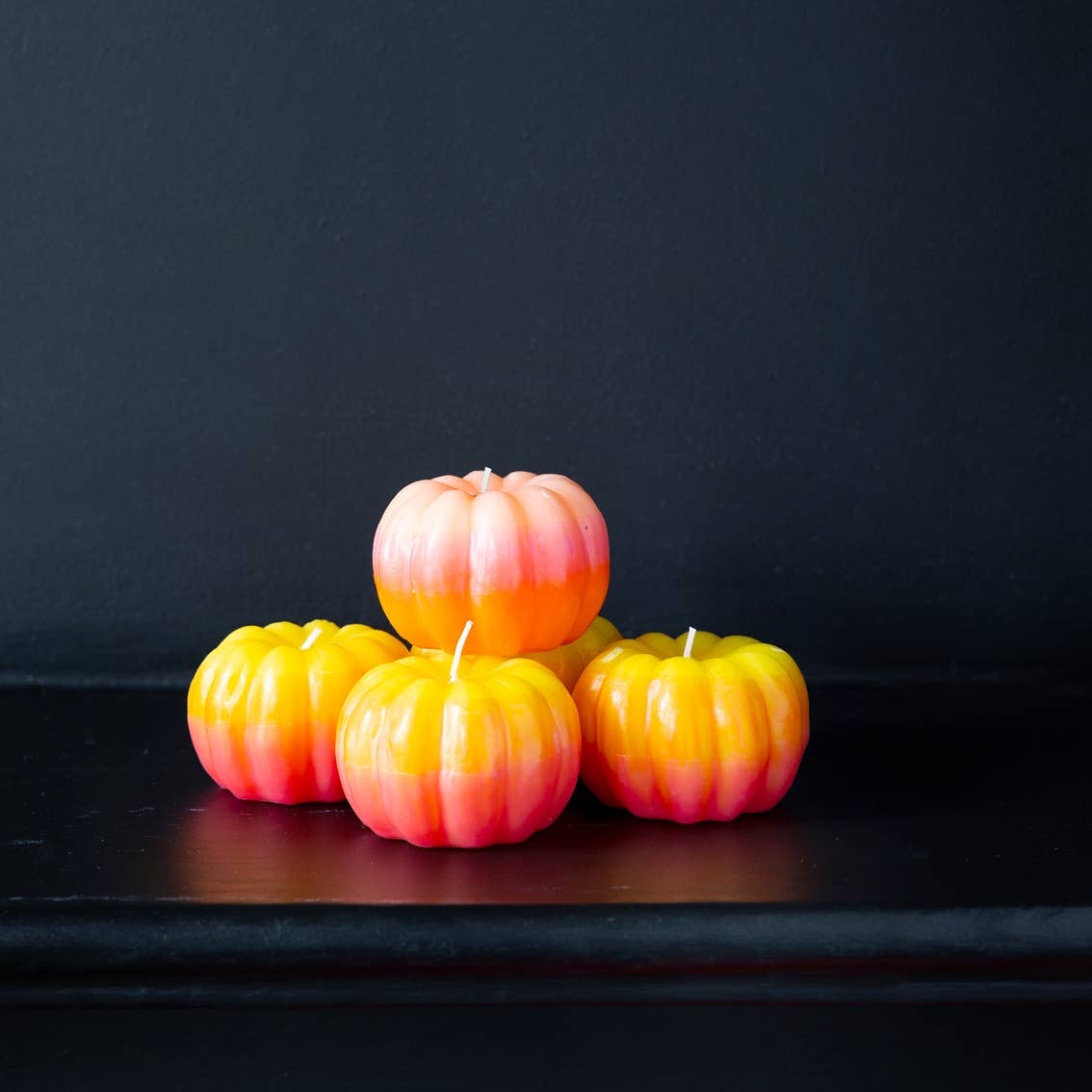 Yellow &amp; Orange Halloween Pumpkin Candle | Halloween Décor |