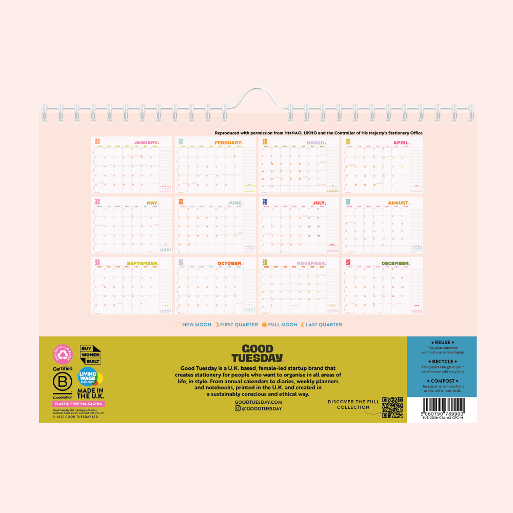 2026 Colour Pop | A3 Calendar