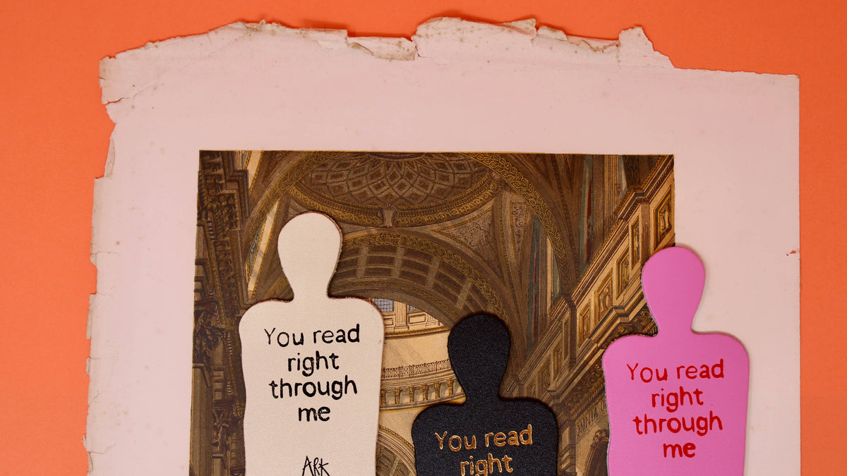 Skeleton Bookmark - You Read Right Through Me: Black