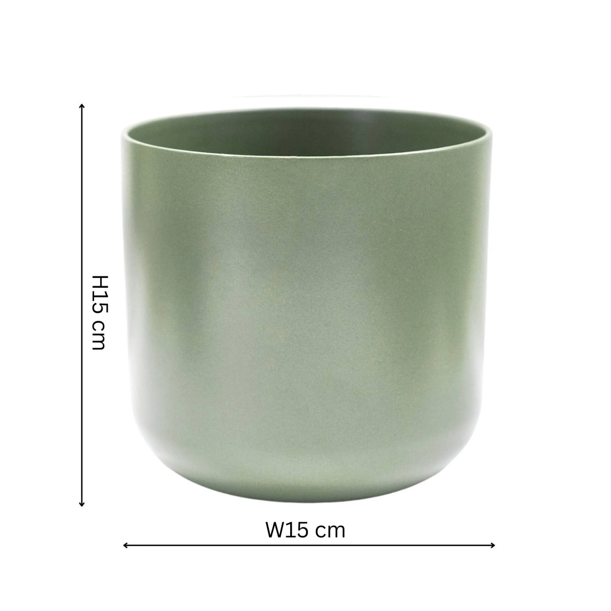 Lisbon Ceramic Indoor Planter H15cm D15cm: Anthracite