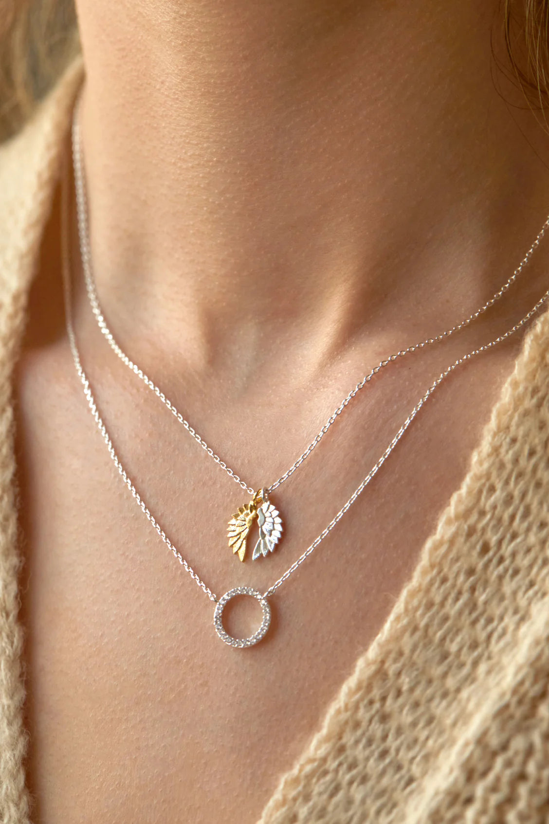 Wings Two Tone Necklace