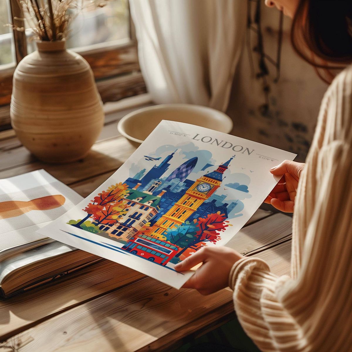 London Skyline Travel Print Wall Art, London Skyline Travel Poster, London City, England City Art, UK Art Gift, London Lovers Gift: Fine Art Print / A3 – 11.7 x 16.5