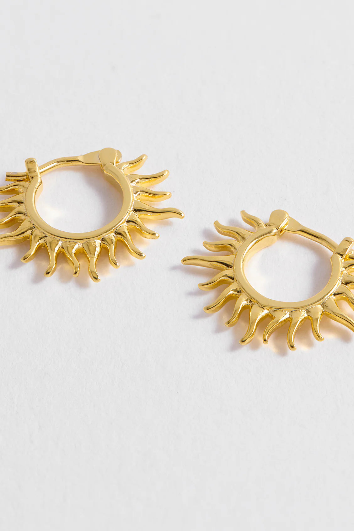 Sun Huggie Gold Plated Hoop Earrings