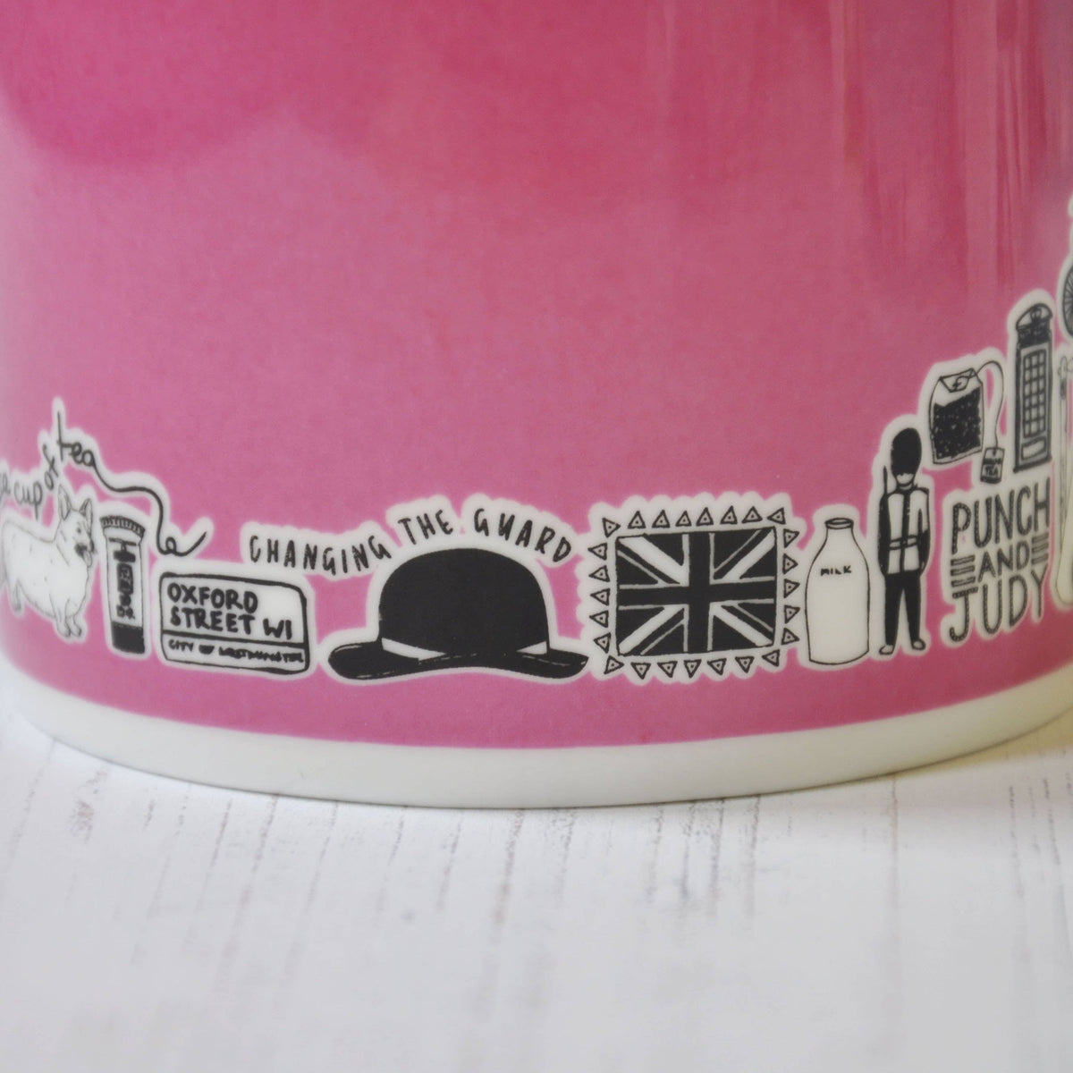 British Pink Illustrated Mug: Default Title