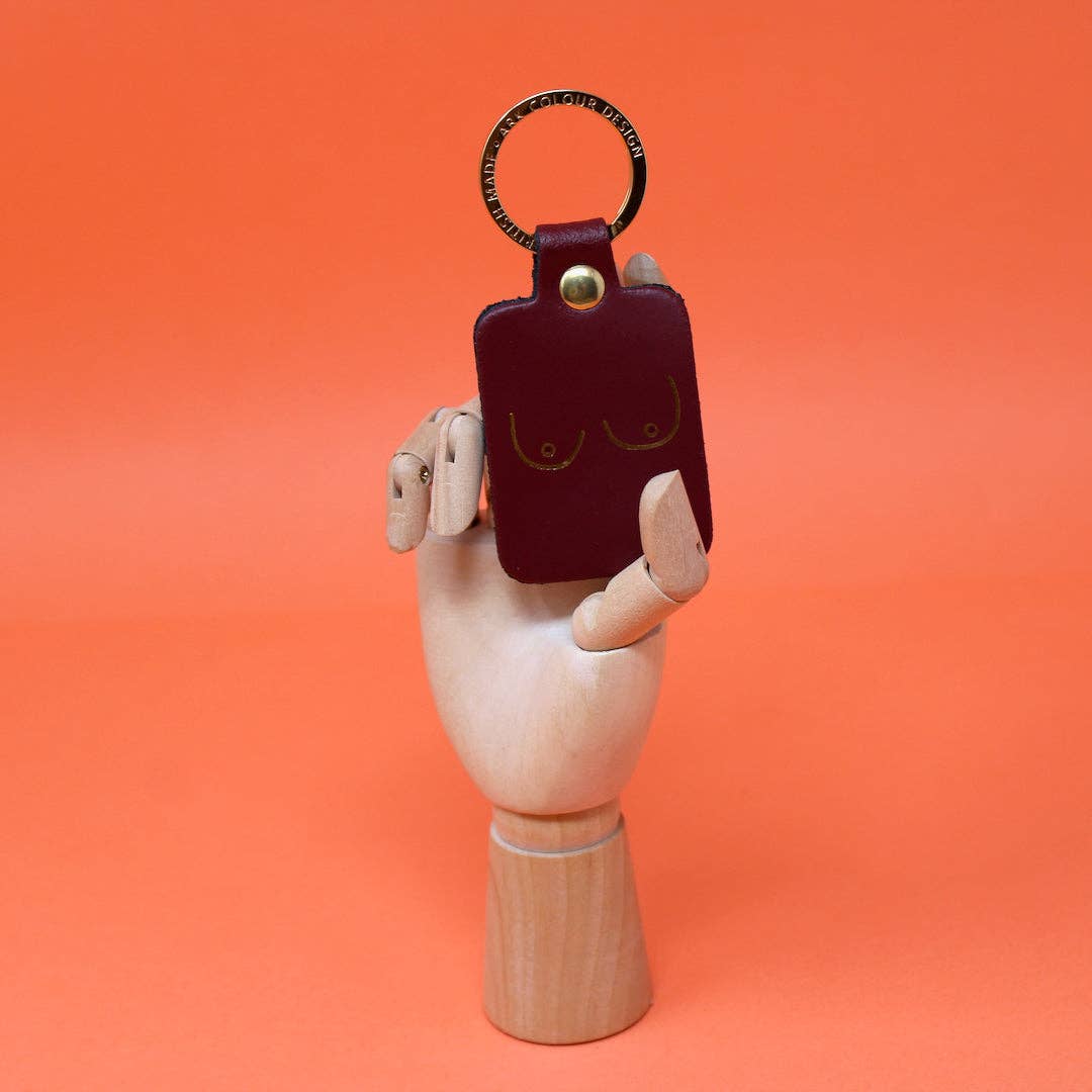 Boobs Key Fob: Coral