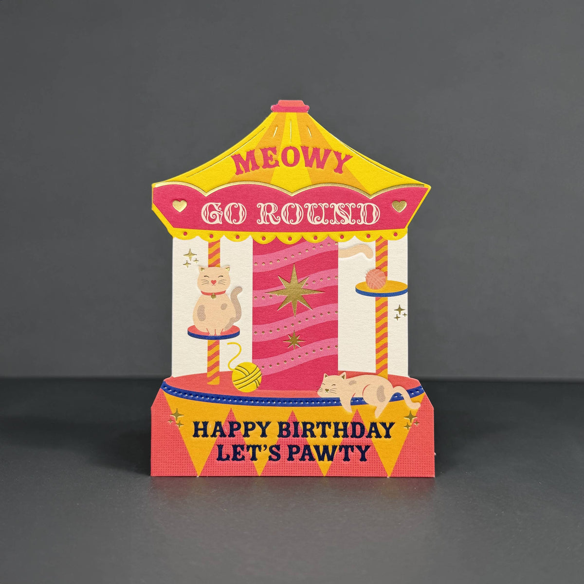 Meowy Go Round Cats Mini Card