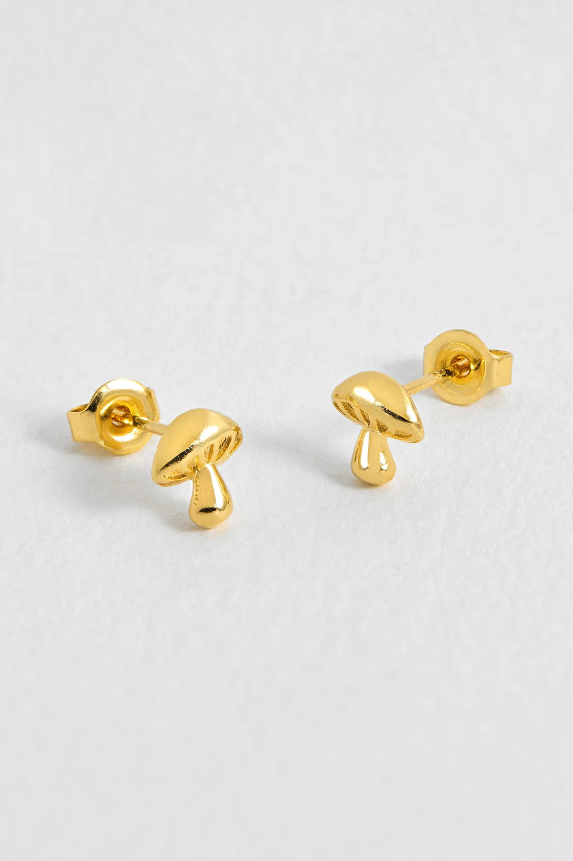 Mushroom Gold Plated Stud Earrings