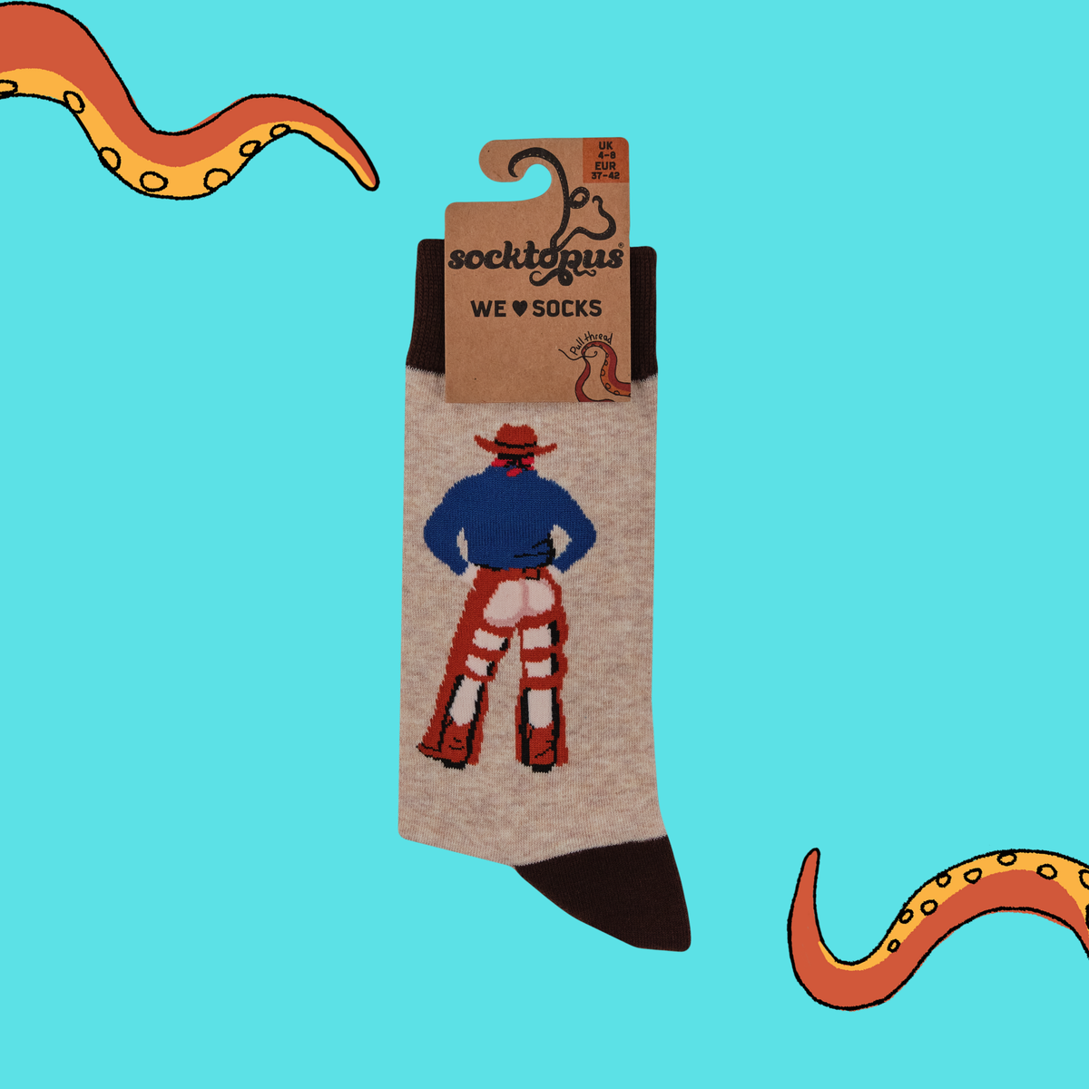 Cowboy Socks - Raw Hide: OATMEAL / L (UK 9-12 / EU 43-46 / US 10-13)