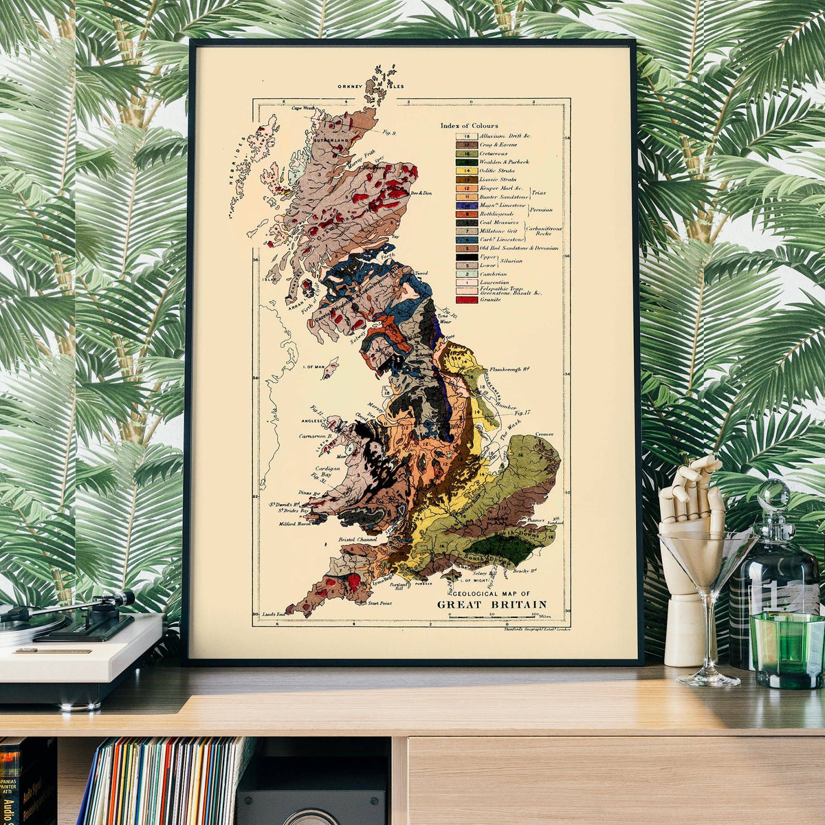 Great Britain Vintage Antique Map Print: Matte / 11 ¾ x 15 ¾ in | 30x40 cm