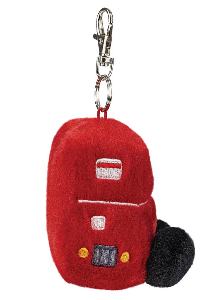 Palm Pal Bertie Red Bus 4 Inch Clip On Plush Toy