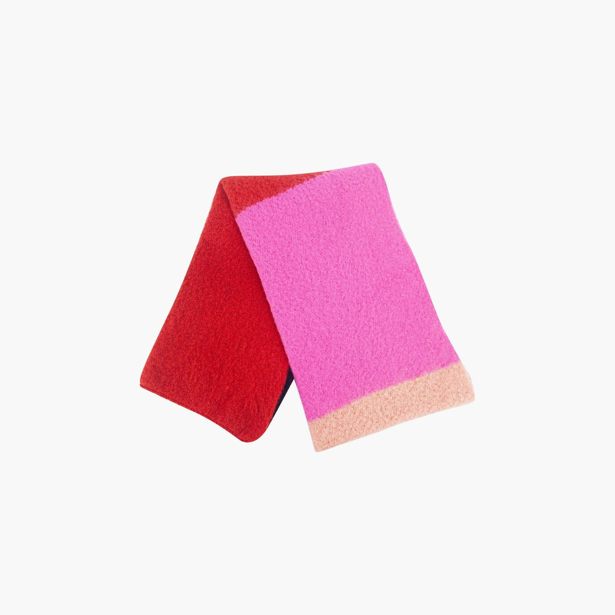 Aster Pink/Red Colourblock Heavyweight Scarf: One-size