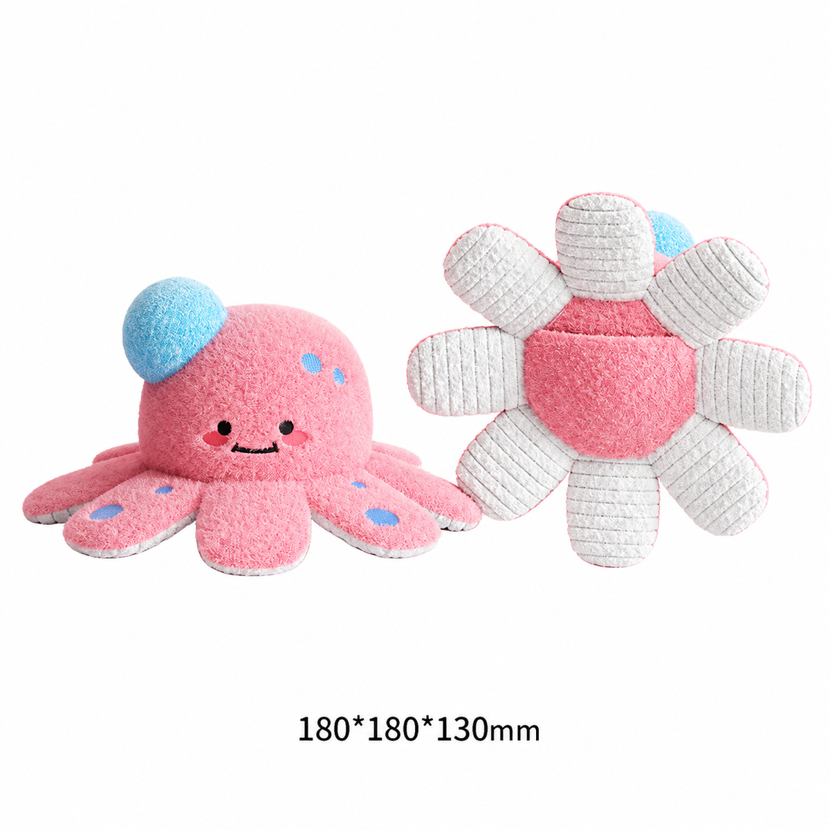 Cute Ocean Plush Squeaky Dog Treat Puzzle Toy: Octopus