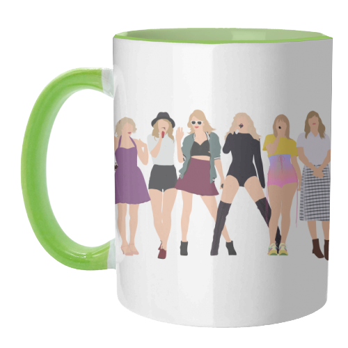 Mugs 'Eras' by Pink and Pip: Mug Colour Inner & Handle 11oz - Pink