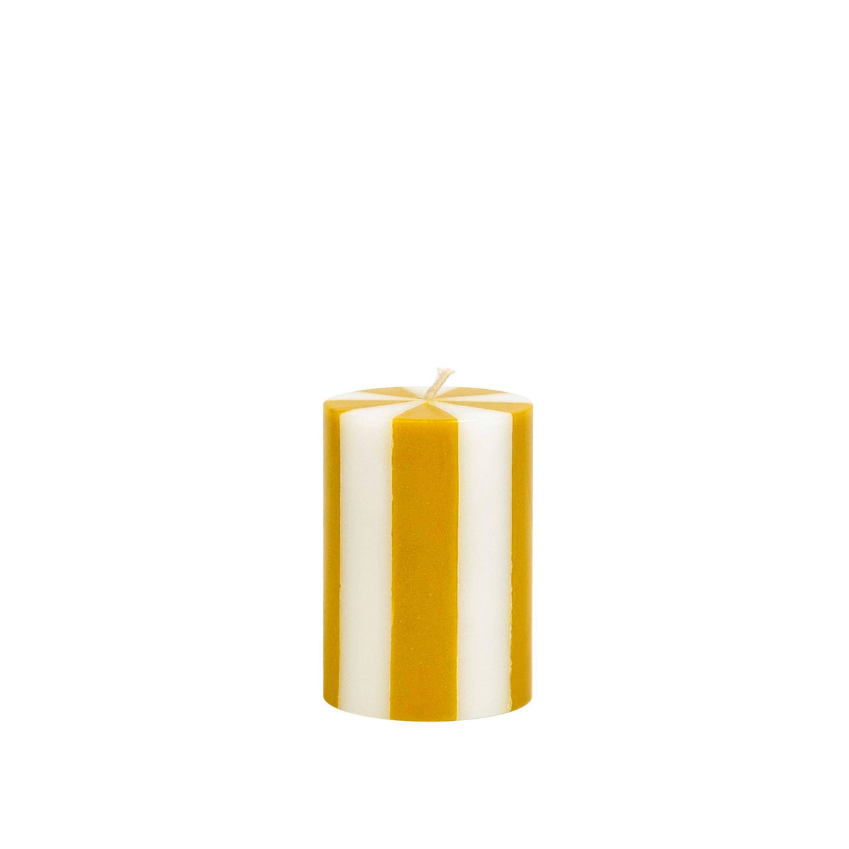 Stripe Pillar Candle S (STOCK): Bright Red / White
