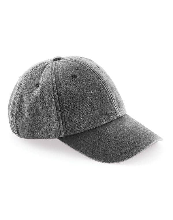 Beechfield Low Profile Vintage Cap | Unisex | Heavy Washed Cotton | 19 Colours | One Size: Vintage Black / One Size