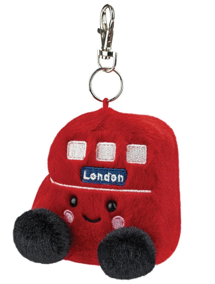 Palm Pal Bertie Red Bus 4 Inch Clip On Plush Toy