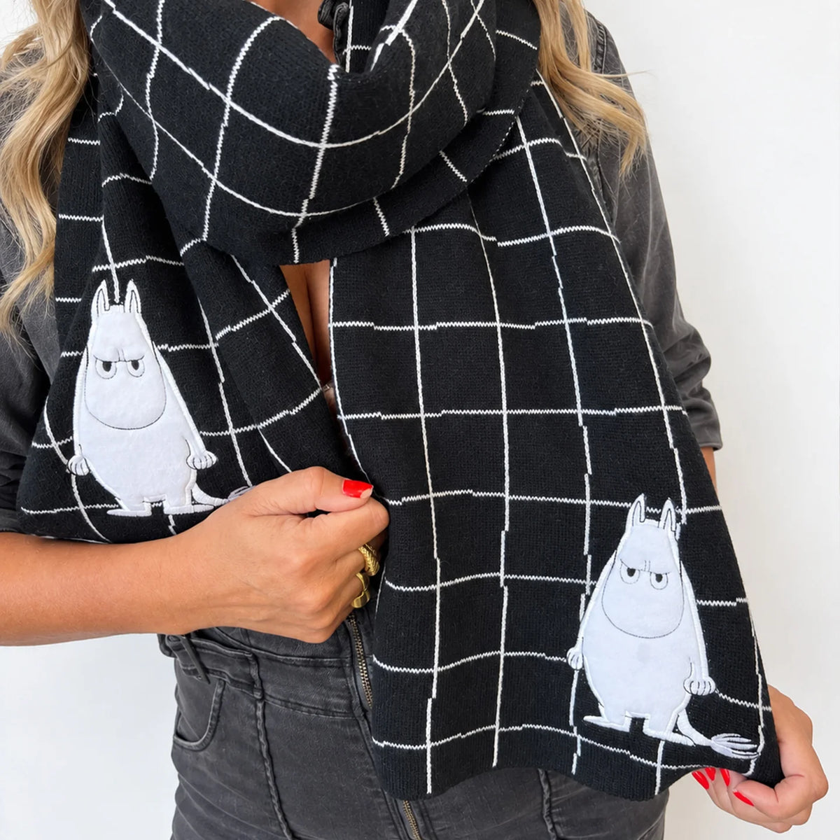 Moomin Embellished Angry Scarf