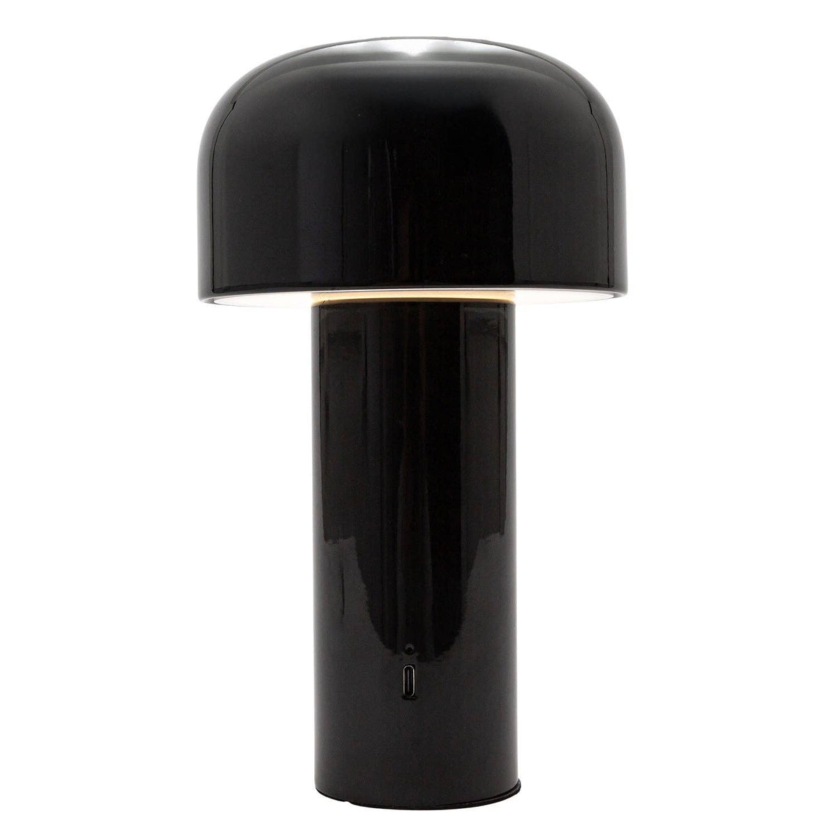 Gloss Black Modern Mushroom Style Rechargeable LED Touch Dimmable Table Lamp
